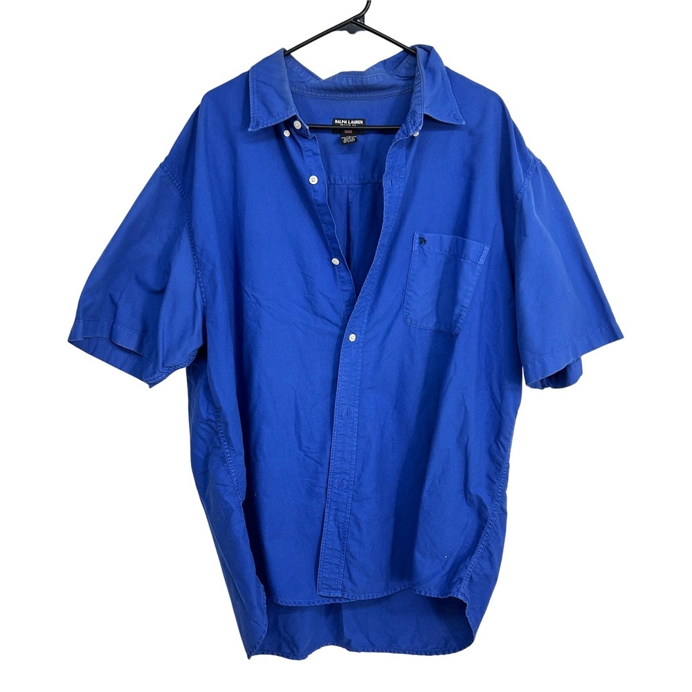 Ralph Lauren Jeans‎ Co. Short Sleeve Button Down Shirt XL Blue Gorpcore Workwear